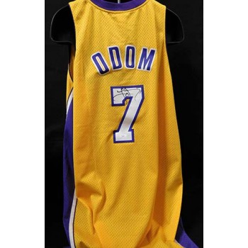 Lamar Odom Los Angeles Lakers Signed Replica Jersey JSA Authenticated