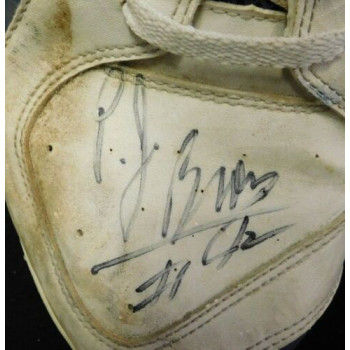 P.J. Brown Signed Game Used LA Tech Shoes Size 16 JSA Authenticated