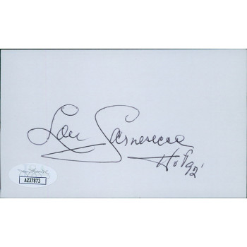 Lou Carnesecca Coach Signed 3x5 Index Card JSA Authenticated