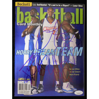 Los Angeles Clippers Lamar Odom Elton Brand Darius Miles Signed Magazine JSA Aut