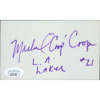 Michael Cooper Los Angeles Lakers Signed 3x5 Index Card JSA Authenticated