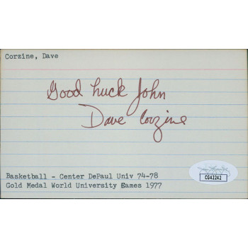 Dave Corzine Chicago Bulls Signed 3x5 Index Card JSA Authenticated Personalized Dave Corzine Chicago Bulls Signed 3x5 Index Card JSA Authenticated Personalized