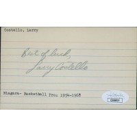 Larry Costello Niagara Purple Eagles Signed 3x5 Index Card JSA Authenticated