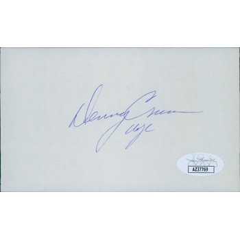 Denny Crum Louisville Cardinals Coach Signed 3x5 Index Card JSA Authenticated