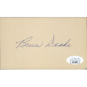 Bruce Drake Oklahoma Sooners Signed 3x5 Index Card JSA Authenticated