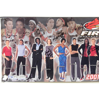 Portland Fire 2001 Team Signed 14x39 Poster By 16 JSA Authenticated DMG