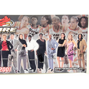Portland Fire 2001 Team Signed 14x39 Poster By 16 JSA Authenticated DMG