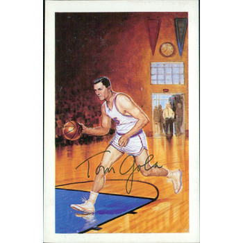 Tom Gola Signed Ron Lewis Hall of Fame HOF Postcard JSA Authenticated