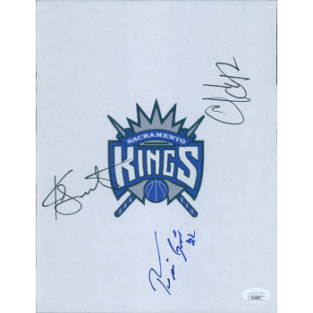 Sacramento Kings Francisco Garcia Keith Smart Chuck Hayes Signed 8.5x11 Page JSA