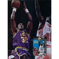 Karl Malone Utah Jazz Signed Skybox Magazine Back Cover Page JSA Authenticated