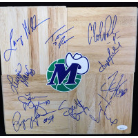 Dallas Mavericks 1995-96 Team Signed 12x12 Floorboard JSA Authenticated