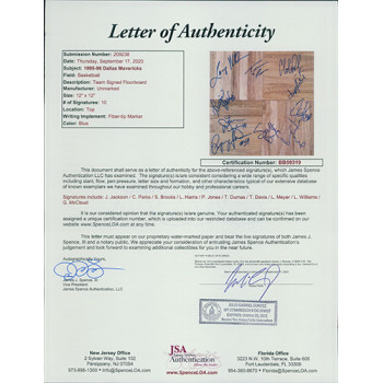 Dallas Mavericks 1995-96 Team Signed 12x12 Floorboard JSA Authenticated Dallas Mavericks 1995-96 Team Signed 12x12 Floorboard JSA Authenticated