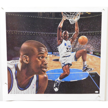 Shaquille O'Neal Orlando Magic Signed LE 27.5x30.5 Lithograph JSA Authenticated