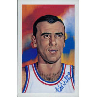 Bob Pettit Signed Ron Lewis Hall of Fame HOF Postcard JSA Authenticated