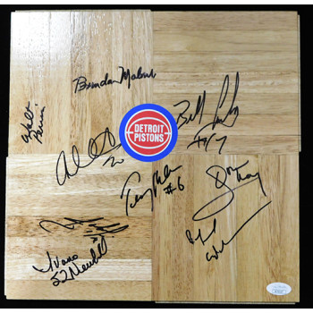 Detroit Pistons 1994-95 Team Signed 12x12 Floorboard JSA Authenticated