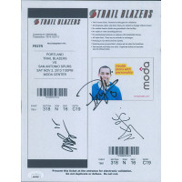 San Antonio Spurs Matt Bonner Patty Mills Nando De Colo Signed 8.5x11 Ticket JSA