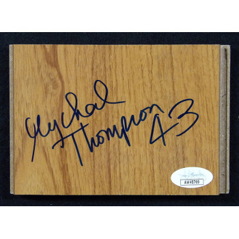 Mychal Thompson Los Angeles Lakers Signed 3.5x5 Floorboard JSA Authenticated