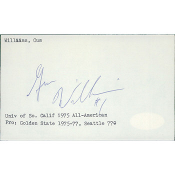 Gus Williams Basketball Player Signed 3x5 Index Card JSA Authenticated Gus Williams Basketball Player Signed 3x5 Index Card JSA Authenticated