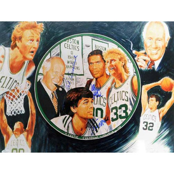 Boston Celtics Red Auerbach, Robert Parish, Kevin McHale Signed 16x20 Photo JSA Authenticated