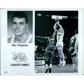 Rex Chapman Charlotte Hornets Signed 8x10 Glossy Photo JSA Authenticated Rex Chapman Charlotte Hornets Signed 8x10 Glossy Photo JSA Authenticated