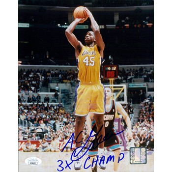 AC Green Los Angeles Lakers Signed 8x10 Glossy Photo JSA Authenticated DMG