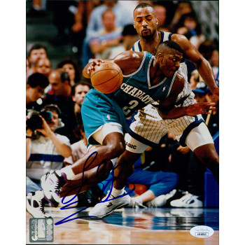 Larry Johnson Charlotte Hornets Signed 8x10 Glossy Photo JSA Authenticated Larry Johnson Charlotte Hornets Signed 8x10 Glossy Photo JSA Authenticated