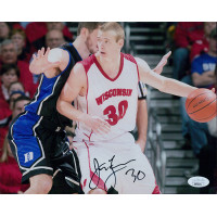 Jon Leuer Wisconsin Badgers Signed 8x10 Matte Photo JSA Authenticated