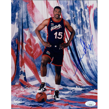 Hakeem Olajuwon Houston Rockets Signed 8x10 Glossy Photo JSA Authenticated