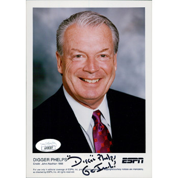Digger Phelps Notre Dame Fighting Irish Signed 5x7 Glossy Promo Photo JSA Authen Digger Phelps Notre Dame Fighting Irish Signed 5x7 Glossy Promo Photo JSA Authen