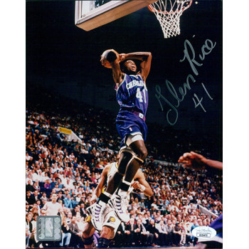 Glen Rice Charlotte Hornets Signed 8x10 Glossy Photo JSA Authenticated