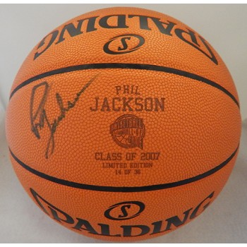Phil Jackson Signed Basketball Hall of Fame Limited Edition Basketball JSA Auth