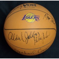 Los Angeles Lakers 1981-82 Team Signed Voit Basketball JSA Authenticated