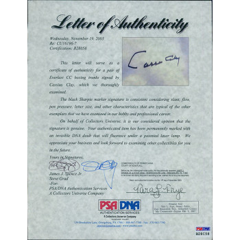 Muhammad Ali Cassius Clay Signed Everlast CC Trunks JSA PSA Authenticated