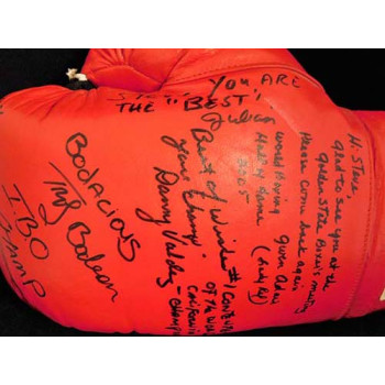 Boxers Chacon, Adair, Ortiz, Valdez Signed Boxing Glove JSA Authenticated