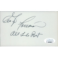 George Foreman Boxer Signed 3x5 Index Card JSA Authenticated