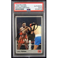 Larry Holmes Signed 1991 AW Sports Boxing Card #20 PSA Authenticated