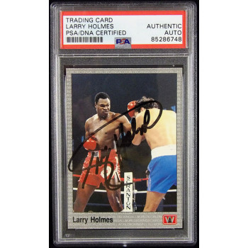 Larry Holmes Signed 1991 AW Sports Boxing Card #20 PSA Authenticated