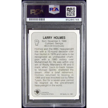 Larry Holmes Signed 1991 AW Sports Boxing Card #20 PSA Authenticated