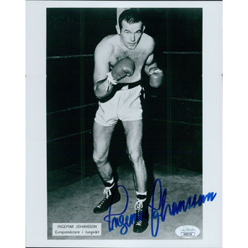 Ingemar Johansson Boxer Signed 8x10 Glossy Photo JSA Authenticated