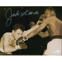 Jake Lamotta Raging Bull Signed 8x10 Boxing Stock Card Photo JSA Authenticated