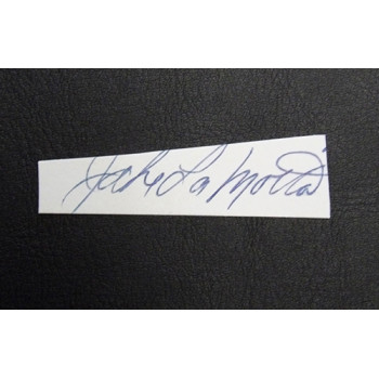 Jake LaMotta Raging Bull Boxer Signed .5x1.25 Cut JSA Authenticated