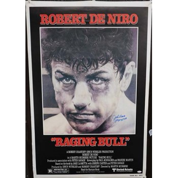 Jake LaMotta Ragging Bull Signed 26.5x39 Poster JSA Authenticated