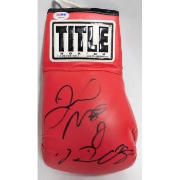 Floyd Mayweather Jr. Victor Ortiz Signed Title Boxing Glove PSA Authenticated