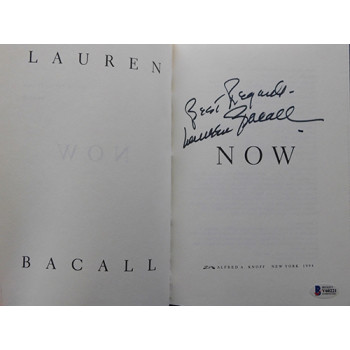 Lauren Bacall Now Signed First Edition Hardcover Book Beckett Authenticated BAS