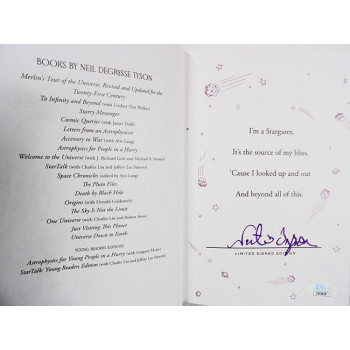 Neil DeGrasse Tyson Merlin's Tour Of The Universe Signed 1st Ed HC Book JSA Auth