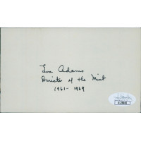 Eva Adams Director of the United States Mint Signed 3x5 Index Card JSA Authentic Eva Adams Director of the United States Mint Signed 3x5 Index Card JSA Authentic