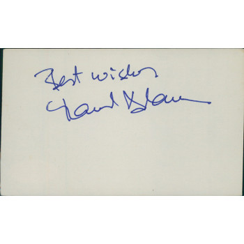 Maud Adams Actress Signed 3x5 Index Card JSA Authenticated