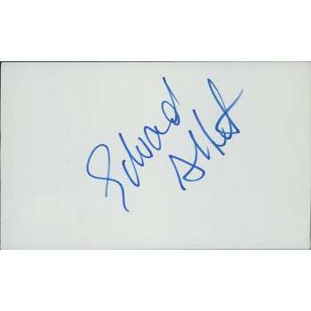Edward Albert Actor Signed 3x5 Index Card JSA Authenticated