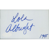 Lola Albright Actress Signed 3x5 Index Card JSA Authenticated Lola Albright Actress Signed 3x5 Index Card JSA Authenticated
