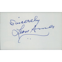 Leon Ames Actor Signed 3x5 Index Card JSA Authenticated Leon Ames Actor Signed 3x5 Index Card JSA Authenticated